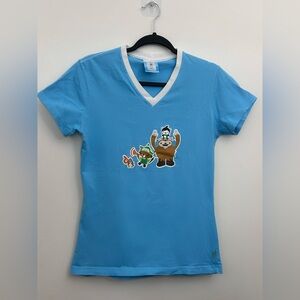 Vancouver 2010 official Olympics T-shirt, blue women’s medium, feat. mascots